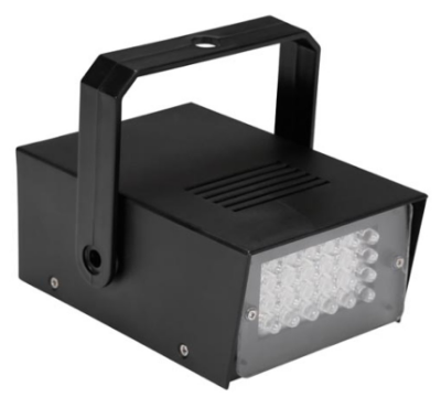 Mini white LED strobe light - 24 LEDs - battery-powered