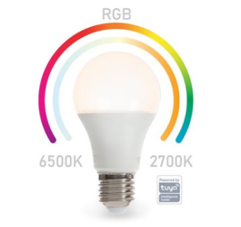 [800148] Ampoule RGB wifi smart - blanc froid & blanc chaud - E27 - A60